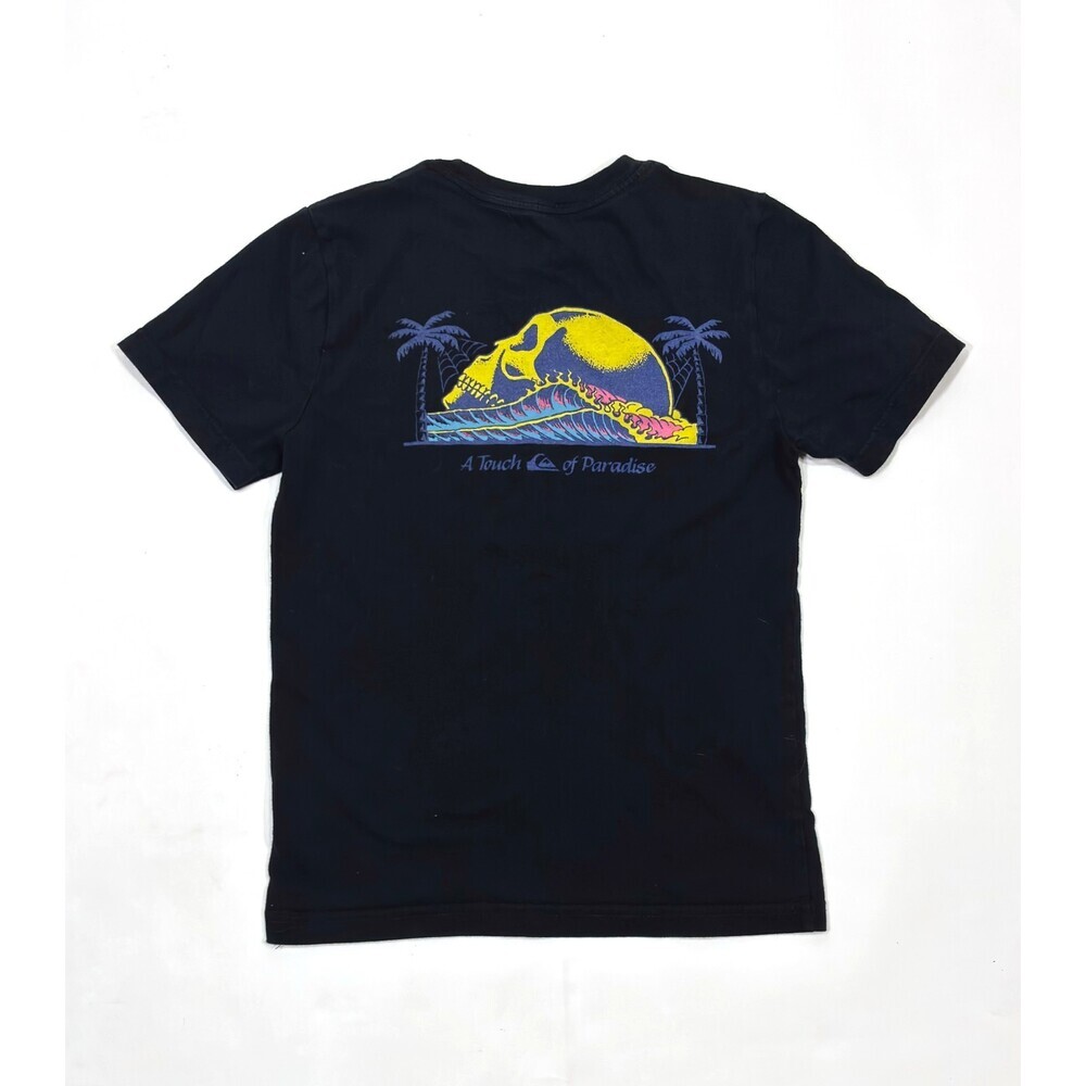 Quicksilver T-Shirt A Touch of Paradise Black Skull Beach - Medium